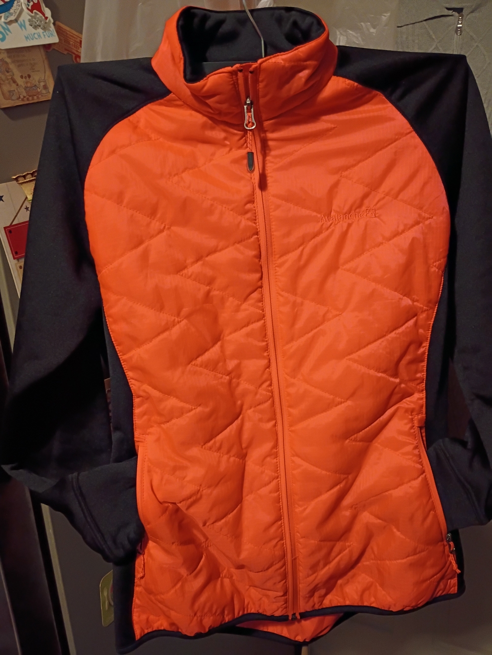 Women's Orange Quilted Hybrid Jacket